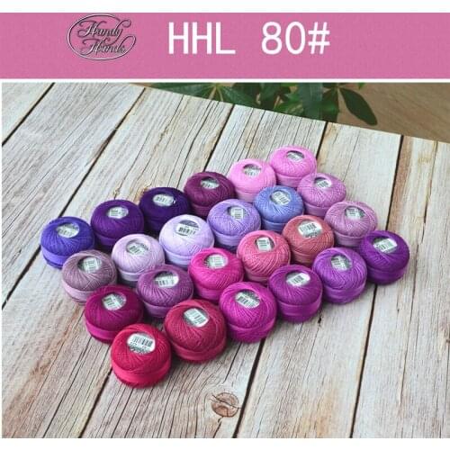 HHL cotton lace line Woven Crochet hook /Shuttle thread NO.80 purple series 10g/roll 168meters thickness 0.2-0.3mm
