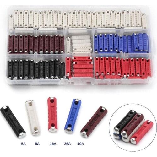 LumiParty 200pcs Car Blade Fuse GBC Automotive European Car Blade Fuse Box Assortment Auto Fuses 5A 8A 16A 25A 40A