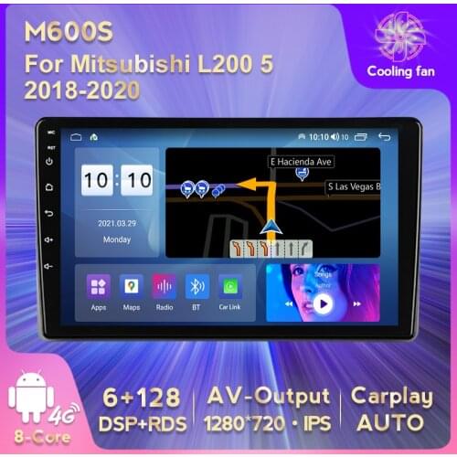 M600S 6+128GB for Mitsubishi L200 5 2018 2019 2020 Autoradio 1280*720P IPS GPS Navigation Player with Carplay DSP Android RDS