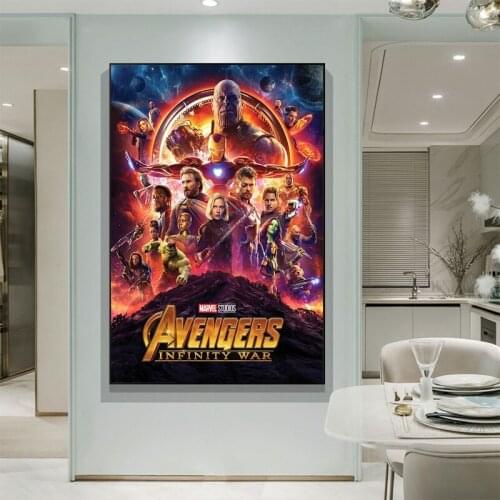 Marvel Movie Avengers Posters and Prints Super Hero Iron Man Hulk Canvas Painting Art Picture Wall Poster Home Living Room Decor