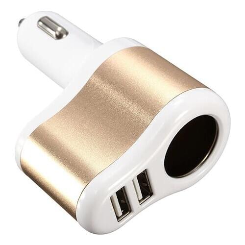 New Dual USB Car Cigarettes Lighter Power Socket Splitter Charger Adapter for Phone