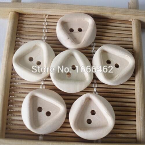 Wholesale 50PCs Natural Color 2 Holes Round Wood Sewing Buttons 20mm Dia