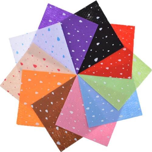 Printed Felt Non Woven Fabric 1mm Thickness Polyester Cloth For Sewing Dolls Crafts Home Decoration Pattern Bundle 10pcs15x15cm