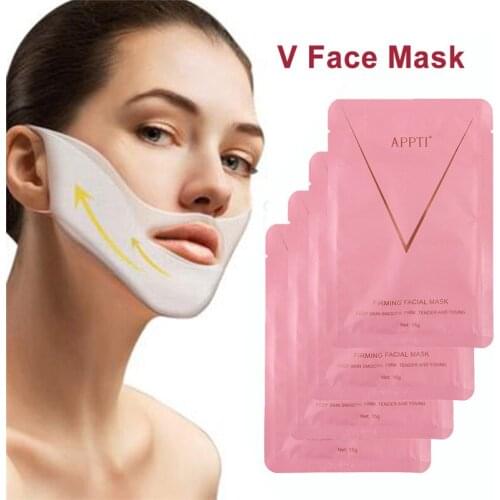 4D Double V Shaped Face Mask Lifting Slimming Thin Face Slim Mask Gel Mask Face Lift Tools Hanging Ear Women Face Mask Treatment