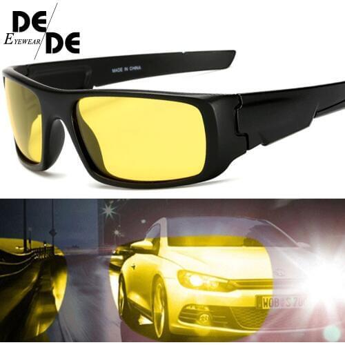 Polarized Night Driving Glasses For Men High Quality Anti Glare Safety Night Vision Square Sunglasses Eyewears Gafas130