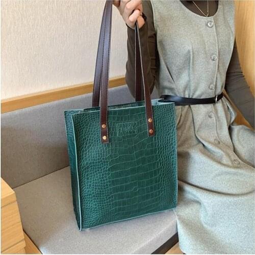 Alligator Pattern Handbags PU Leather Tote Bag Vintage Bags Luxury Handbags for 2021 Designer Large Capacity Shoulder Bag Big