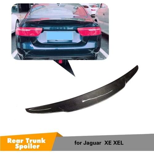 Carbon Fiber For Jaguar XE XEL 2017 2018 Rear Trunk Spoiler Wing Boot Lip