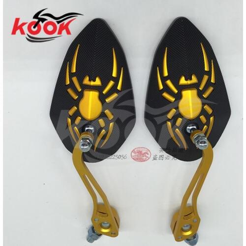 5 colors motorcycle rear view mirrors Spider Decoration motocross side mirror moto Off-road Backup mirror CNC scooter parts Oval