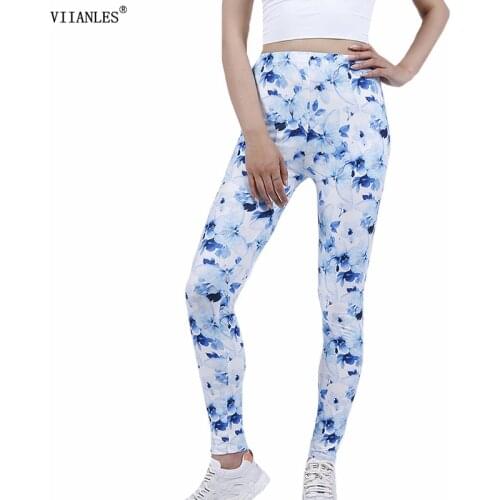 VIIANLES Design Womens Leggings Printed Leggin White Casual New Drop Shipping High Waist Pants Workout Legins Soft Trousers