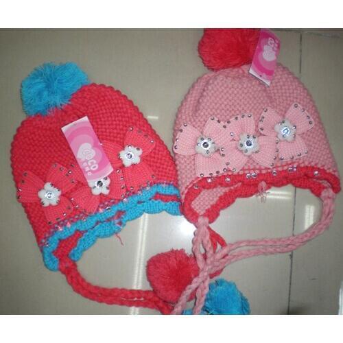 2015 winter boys girls rithinstone Crochet Hat Beanie Knitted hat 20pcs/lot #3312