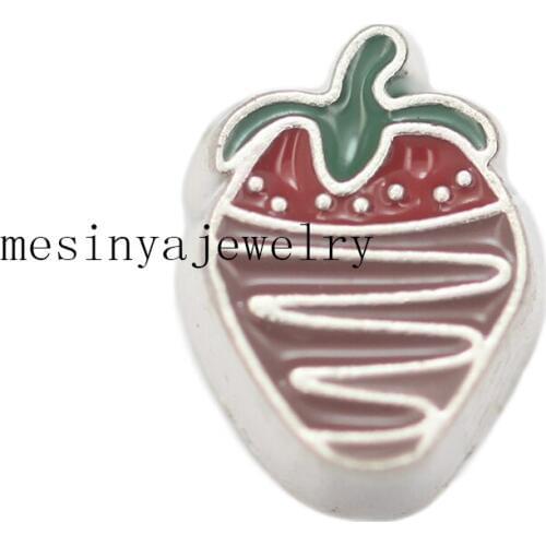 10pcs strawberry floating charms for glass locket Min amount $15 per order mixed items,FC-293