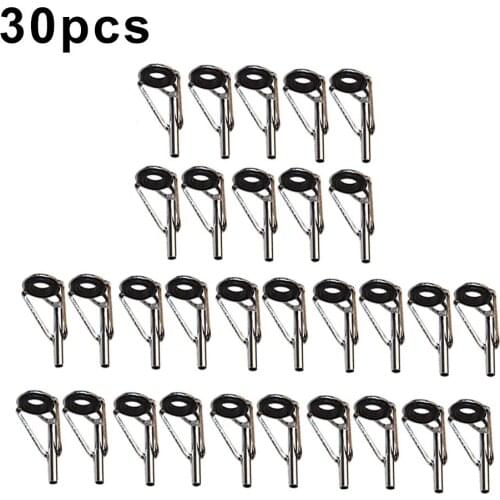 30pcs/Set New 6 Kinds Of Diameter Smooth Iron Fishing Rod Guides Rings Saltwater Durable Practical Fishing Accessories