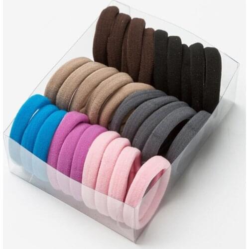 30PCS/Set Women Girls 4CM Colorful Nylon Elastic Hair Bands Ponytail Holder Rubber Bands Scrunchie Headband Hair Accessories