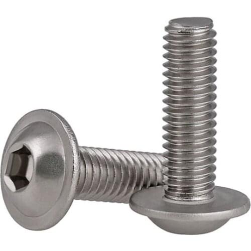 5/10/20PCS M3 M4 M5 M6 Flat Washer Round Head Hexagon Socket Screws 304 Stainless Steel