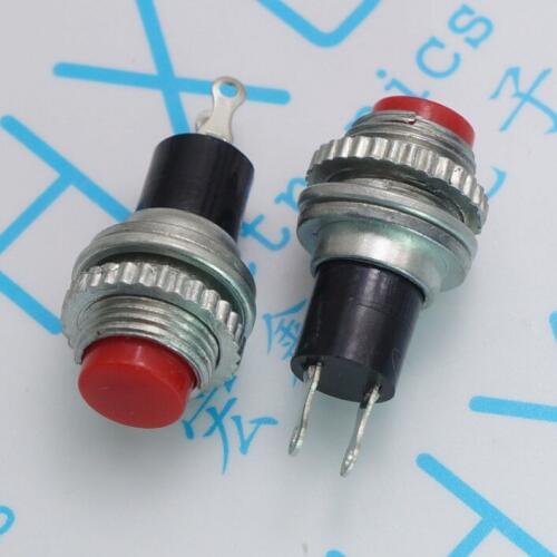 50pcs Toggle Switches DS314 red button switch point switch radio button reset switch without lock mounting hole 10mm