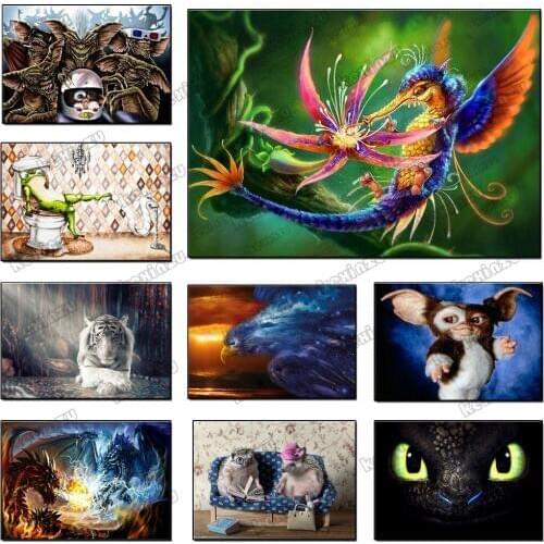 5d diy full square,round diamond painting Cross stitch kit frog Seahorse flower mosaic home decoration embroidery Mosaic pattern