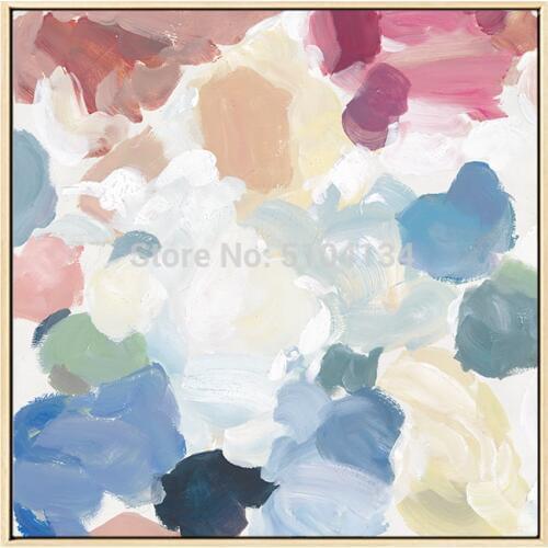 Abstract Colorful Color Block Canvas Painting Pure Hand Modern Wall Art Pictures For Living Room Bedroom Aisle