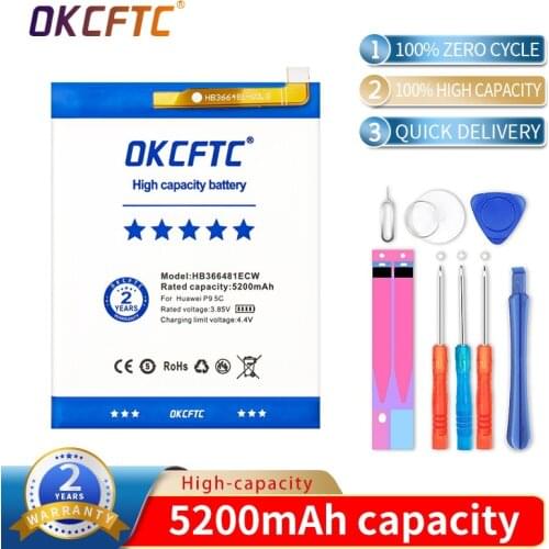 5200mAh HB366481ECW Battery for Huawei P9 5C/P9 G9 lite/P10 lite/p20 Lite/G9 Honor 8/Honor 8 9 Lite/ Y6 II/honor 6c pro/v9 play