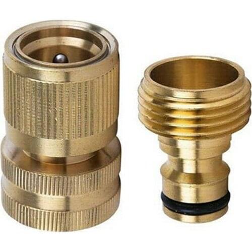 Two Sizes Garden Hose Quick Connect Brass Quick Fitting Water Hose Connectors Hose Connector Garden