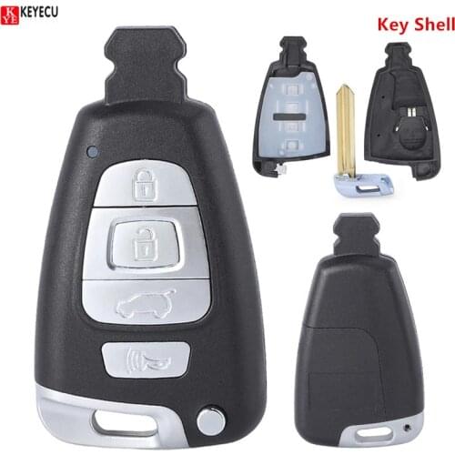 KEYECU Smart Remote Control Car Key Shell Case With 4 Buttons - for Hyundai Veracruz 2007 2008 2009 2010 2011 2012, 95440-3J600