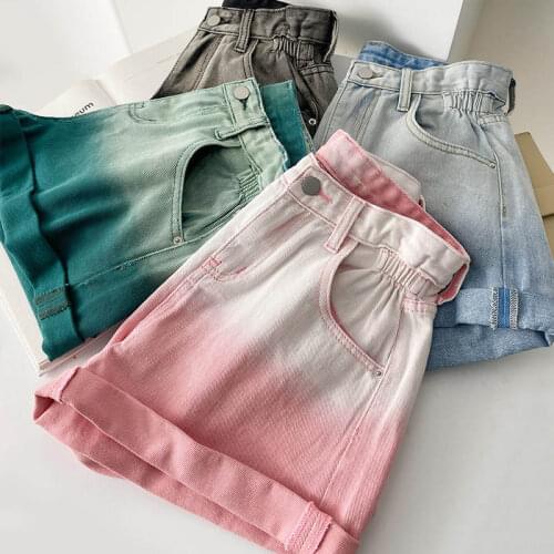 Summer Jeans Womens Shorts Vintage Streetwear Short Femme Trousers Pockets High Waist Casual Denim Shorts Loose Hotpants C7404