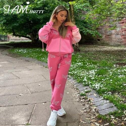 Crystal Patches Joggers Cargo Pants Women y2k Casual High Waist Pink Sweatpants Harajuku Loose Trousers Korean Fashion Iamhotty