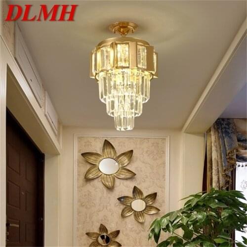 DLMH Chandelier Lamp Fixtures Crystal Pendant Light Postmodern Luxury Home LED for Aisle Corridor