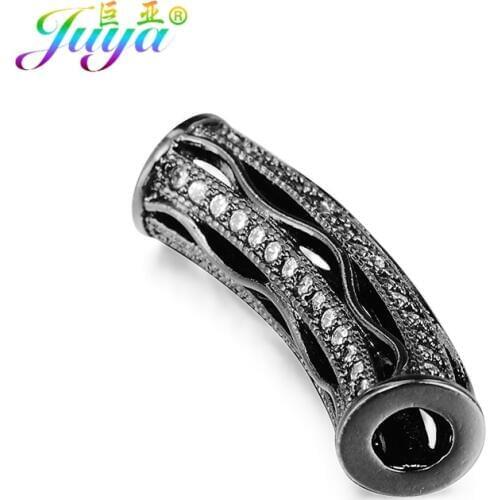 Juya DIY Hollow Curved Tubes Decoration Charm Beads Accessories For Leather Cord Natural Stones Pearls Jewelry Making