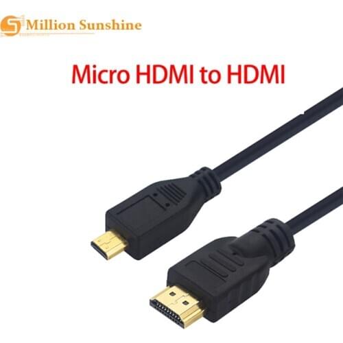For Raspberry Pi 4 Micro HDMI to HDMI Cable Glod-Plated 3D Cable Adapter for HDTV Table Phone Raspberry Pi4 RPI000