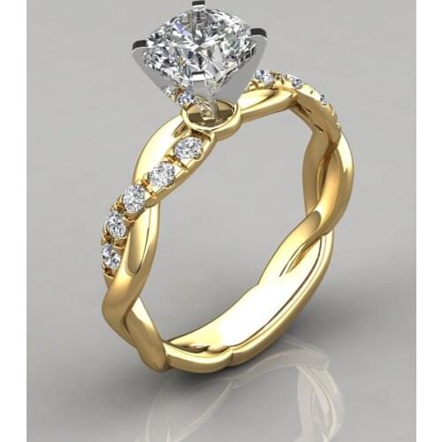 Classic Engagement Rings for Women Created Moissanite Female Rhinestone Wedding Band Rings Jewelry Aneis Feminino