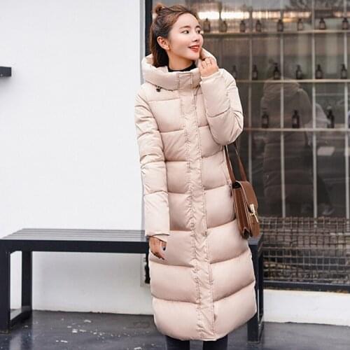 Jackets Long Parka High Quality Warm Thicken Female Coat Winter Womens Hooded Cotton Padded Womens Parkas Solid 2021