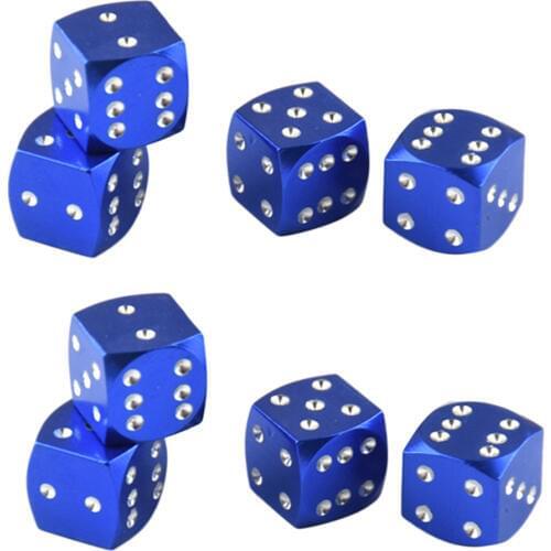 MagiDeal 8 Pieces Blue Dice Dust Valve Caps Novelty & Glossy