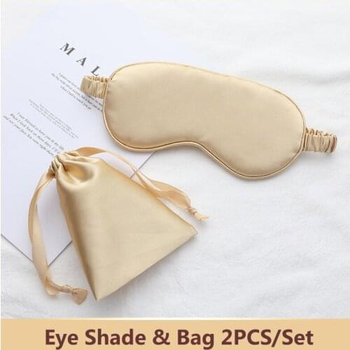 Imitated Silk Feeling Sleeping Eye Mask Adult Women Soft Night Eye Shade Travel Rest Aid Portable Blindfold With Storage Bag