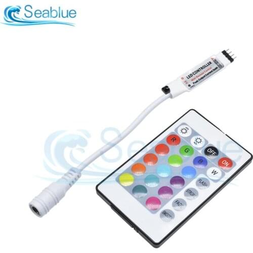 Mini DC 12V RGB-24 Key LED Light Strip Infrared Remote Control Dimmer USB Led Strip Lights Controler For RGB3528 5050 LED Strip