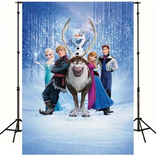 Cartoon Ice Snow Princess Photography Background Live Backdrop Children Birthday Party Decoration Theatre Tapestry Photo Studio