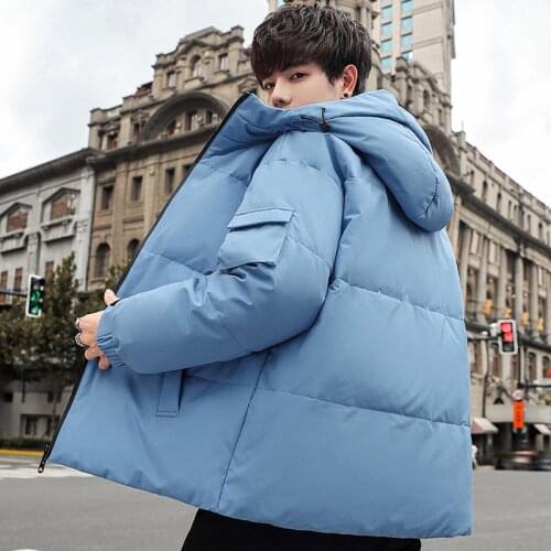 Down Parka Men Winter Coat Short 2020 New Thickened Hooded Jacket Oversize 3XLWarm Youth White Duck Down Casual Outwear Clothing