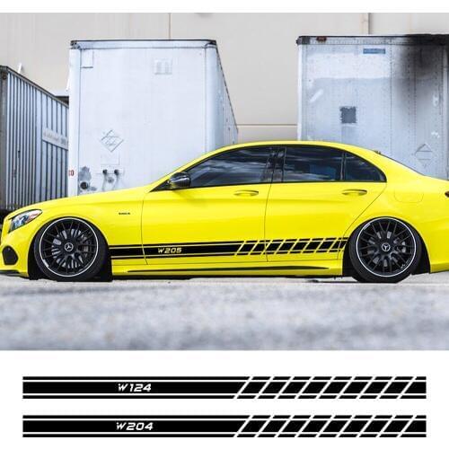 2PCS Car Door Side Stickers For Mercedes Benz W205 W212 W204 W203 W210 W213 W220 W221 W222 W124 W126 W140 W168 W176 Accessories