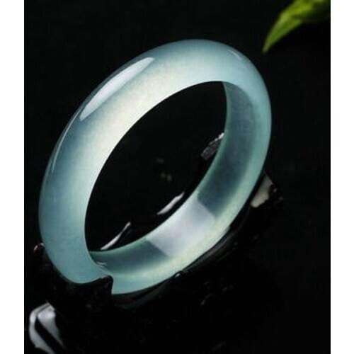 Genuine Natural Ice Color Jade Bangle Bracelet Charm Jewellery Fashion Accessories Hand-Carved Amulet Gifts for Women Her Men