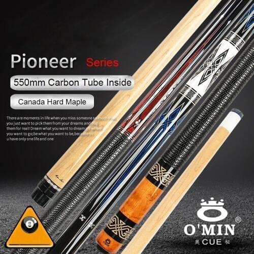 NEW China OMIN Pioneer Model Pool Cue Stick 12.5mm Tip 550mm Carbon Tube Inside Adjustable Weight System