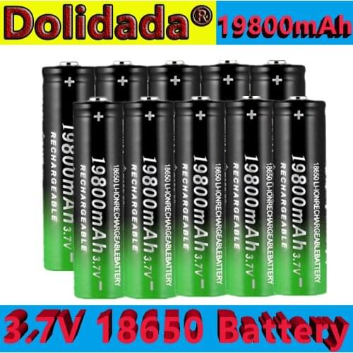 New 18650 Li-Ion battery 19800mah rechargeable battery 3.7V for LED flashlight flashlight or electronic devices batteria