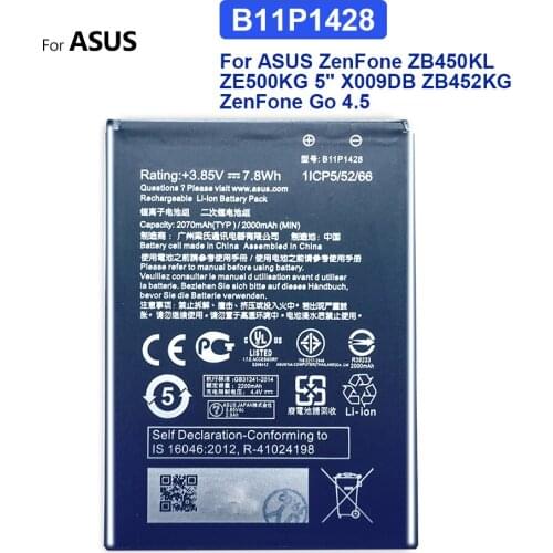 2020 new Original for Asus B11P1428 Battery For ASUS ZenFone ZB450KL ZE500KG 5" X009DB ZB452KG ZenFone Go 4.5 2000mAh