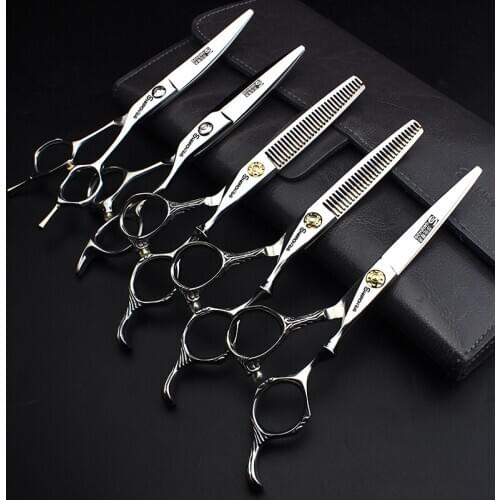 Barber Shop Hairdresser Dedicated Hairdressing Scissors 6 inch Classic Embossed Cutting Thinning Hairdressing Scissors Set Tool