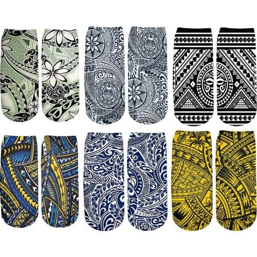 Plstar Cosmos Polynesia Tattoo Tribal Patten 3DPrint Short Socks Hippie Psychedelic Man/Women Funny Premium Unisxe Dropshopping1