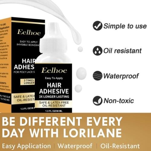 WaterProof Lace Wig Bonding Clear Glue Skin Invisible Liquid Glue Weaving Hair Replacement Lace Mesh Hair Block Glue 38ml TSLM1