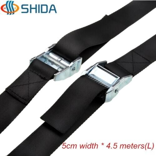 High Quality 1pcs 2"(5cm) * 4.5 Meters Metal Cargo Lashing Polyester Webbing Ratchet Tie Down with Cam Buckle Winch Nylon Strap