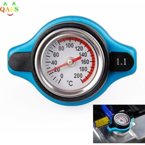 1 Pcs Universal Car Thermost Radiator Cap Cover & Water Temp Gauge Meter 1.1bar