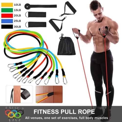 11pcs /Set Pull Rope Fitness Exercises Resistance Bands Training Yoga Band Gym Fitness Equipment VIP Dropshipping