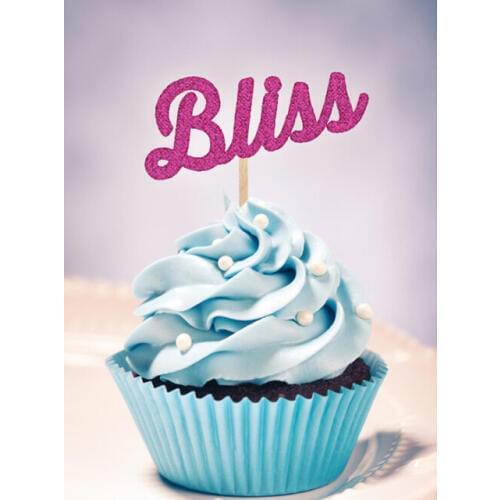 Glitter bliss Cupcake Toppers --Bridal Shower / Bachelorette Decorations / Wedding Cake Topper