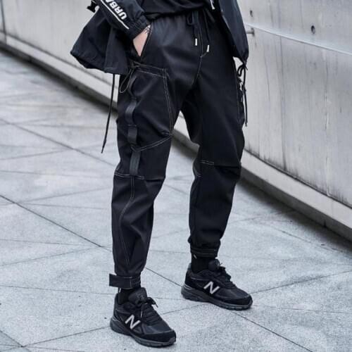 Techwear Streetwear Hip Hop Cargo Pants Men Black Loose Joggers Military Oversized Sport Harajuku Punk Casual Pockets Trouser