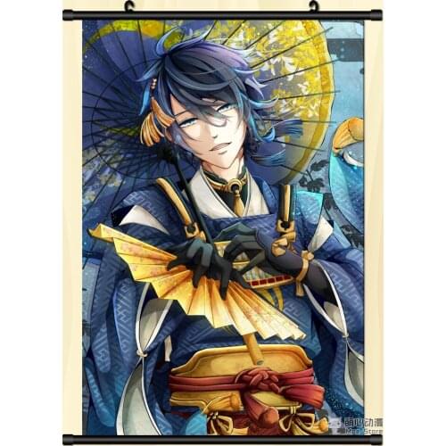 Coscase Anime Touken Ranbu Online Tsurumaru Kuninaga Tonbogiri Yagentoushirou Home Decor Wall Scroll Poster Decorative Picture
